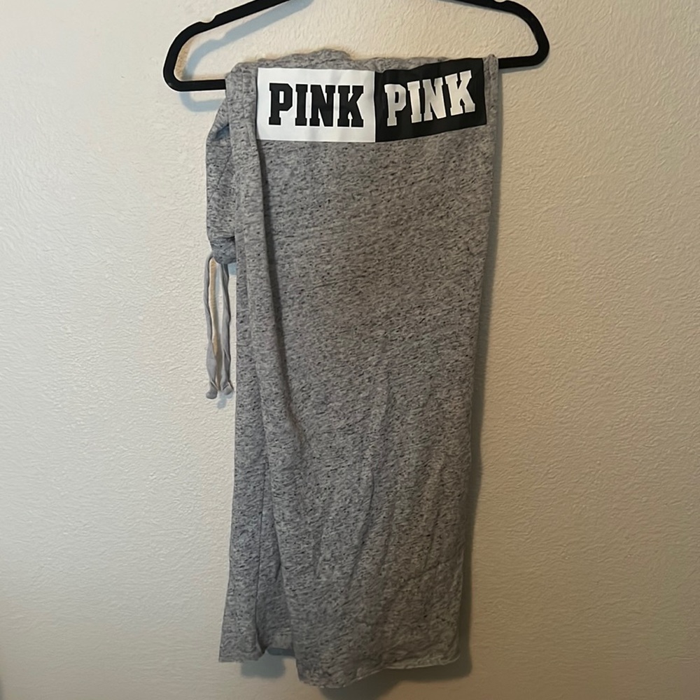 Heathered wide leg tie waist